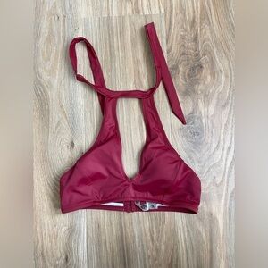 PINK - Victoria's Secret PINK Size Medium Burgundy Halter Bikini Top
